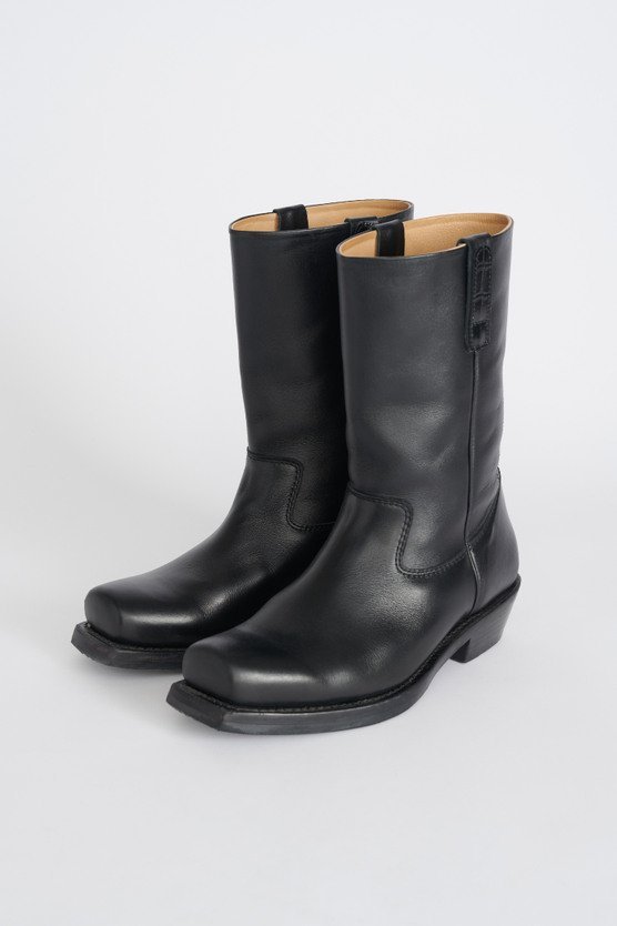 Our Legacy Calf-length Leather Boots In Black