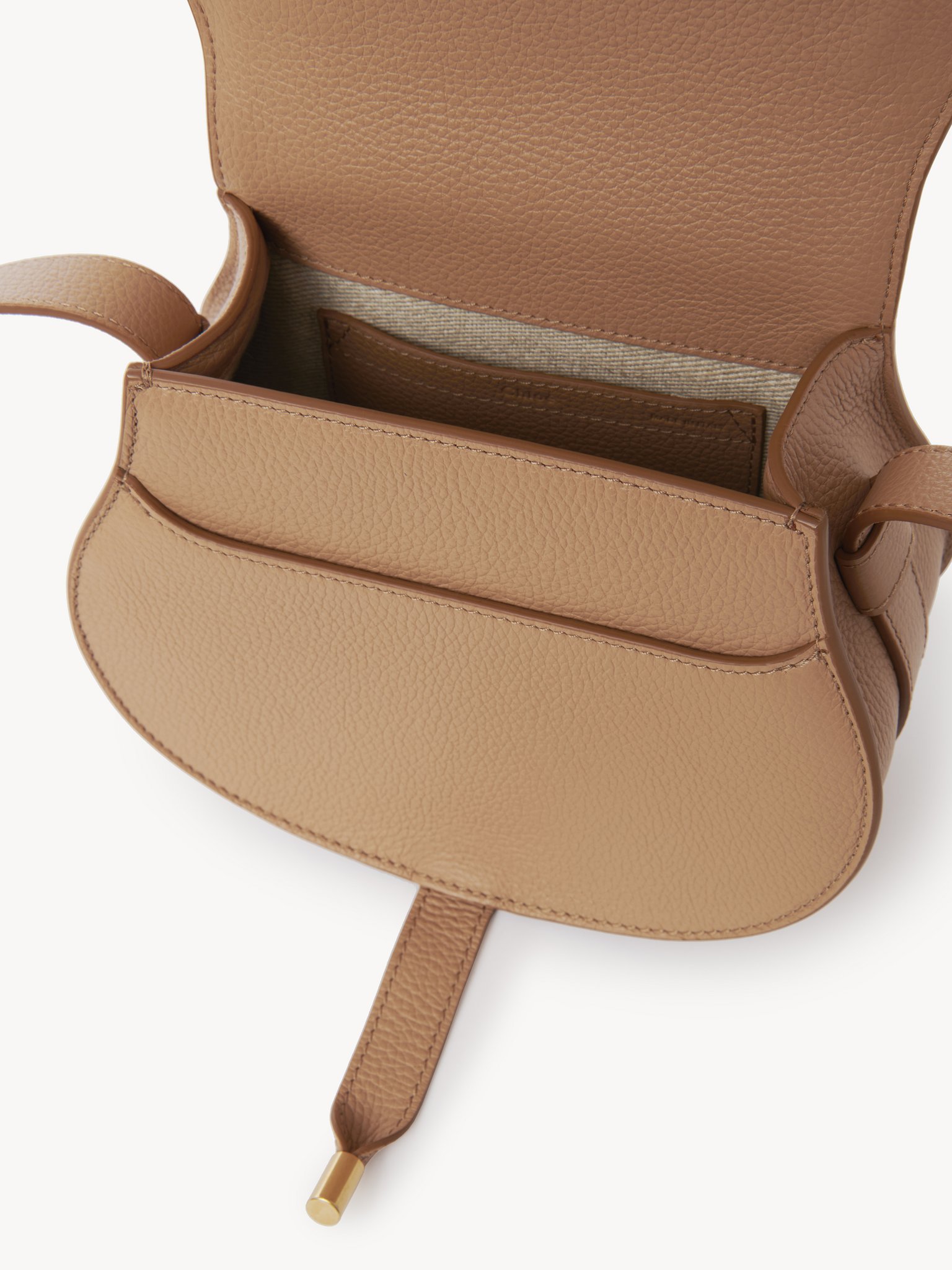 Chloé Chloe Marcie Small Leather Saddle Bag In Nude