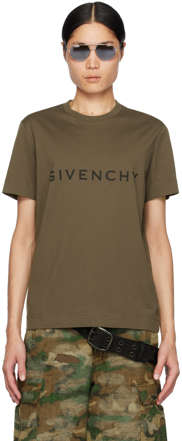 Givenchy Slim Fit Logo Cotton T Shirt In Green