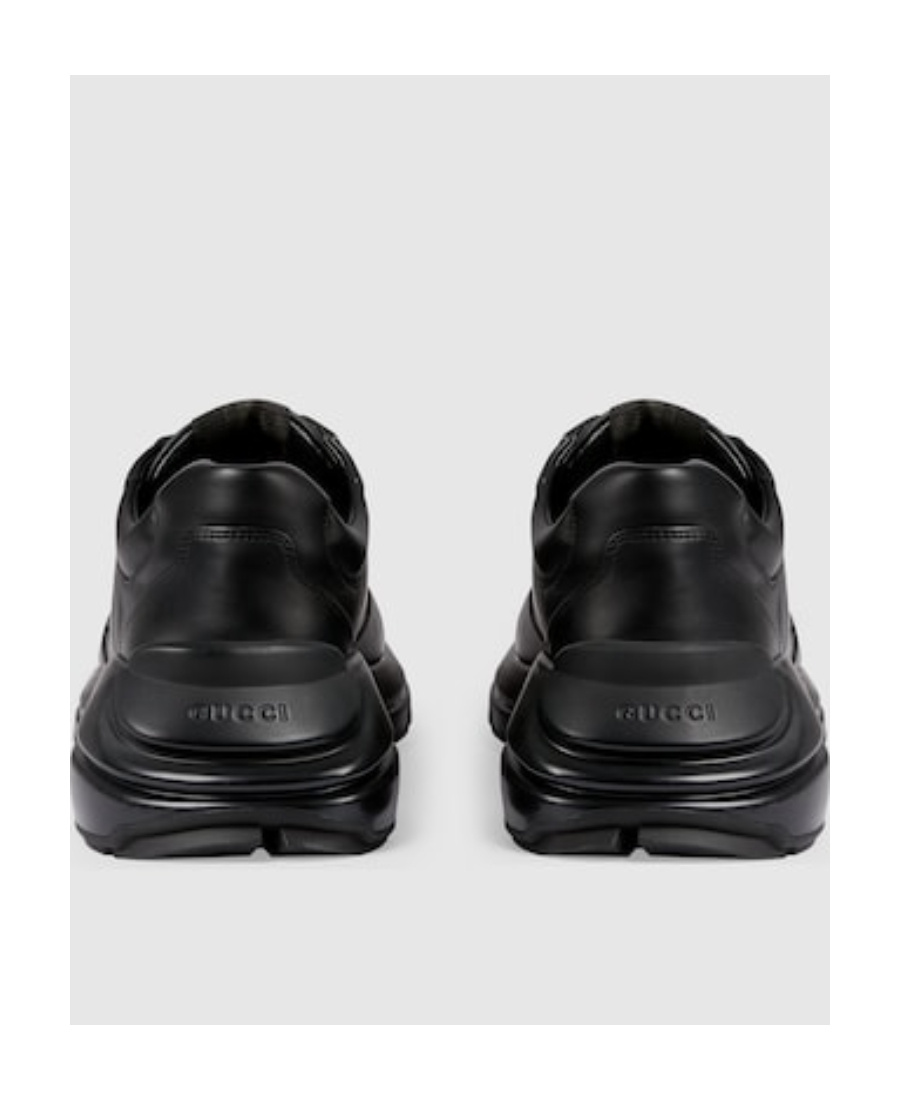 Gucci Rython Leather Sneakers In Black