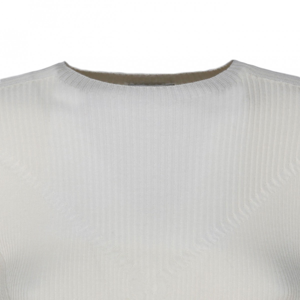 Lanvin Round Neck Long-sleeved Sweater In White