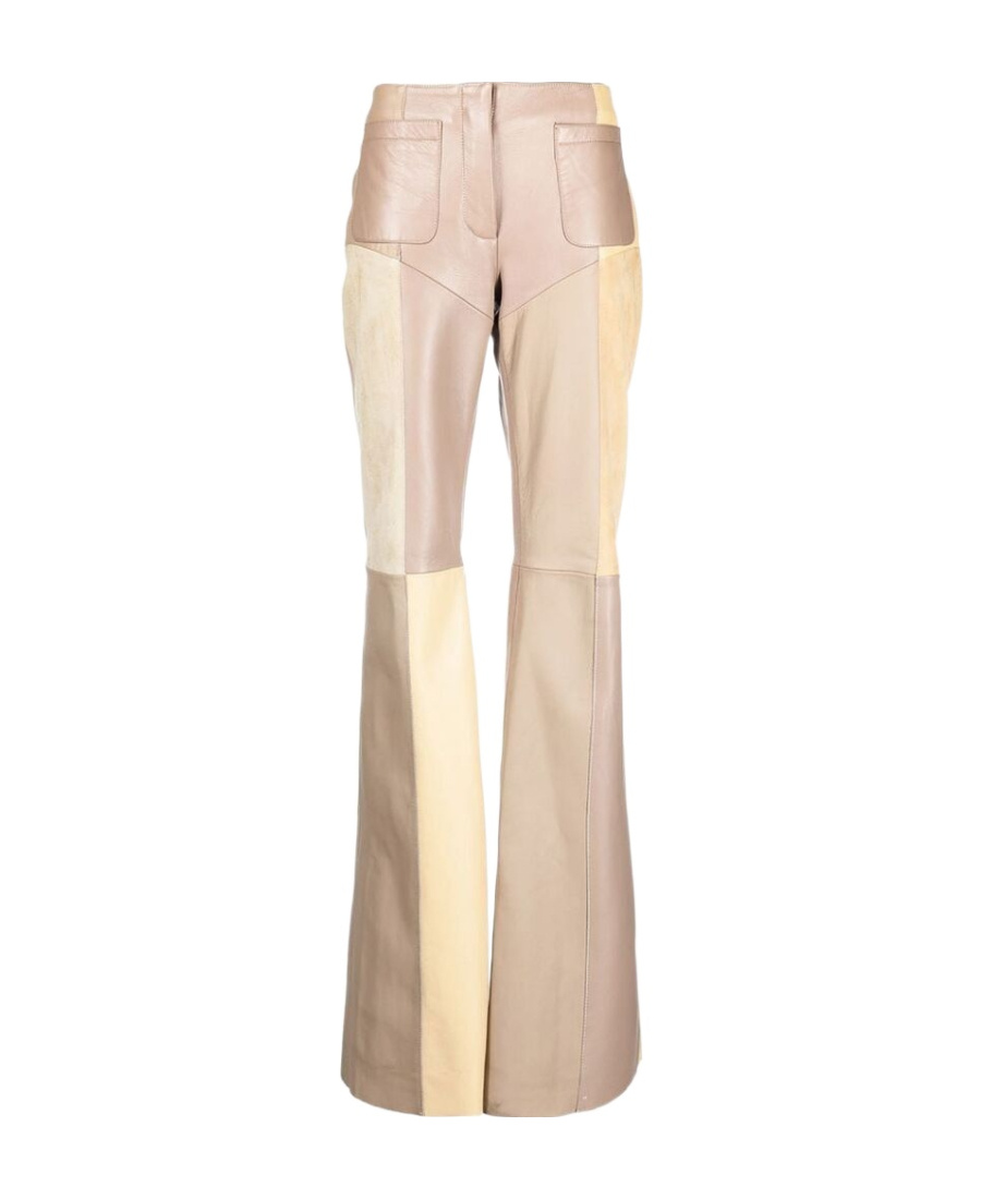 Marine Serre Wide-leg Panelled Trousers In Nude