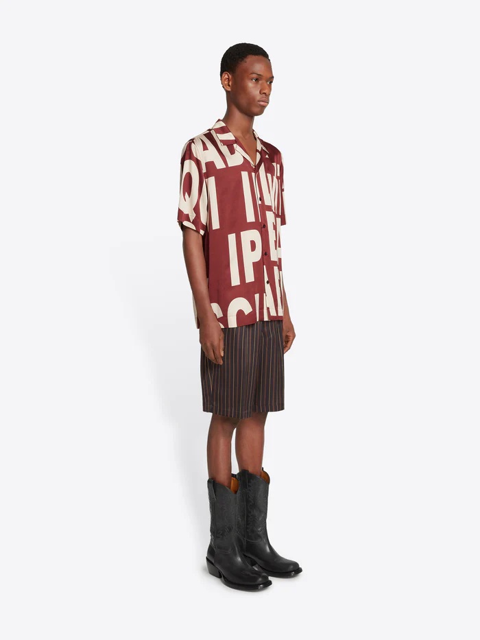 Dries Van Noten Man Shirt Burgundy Size 40 Viscose In Red
