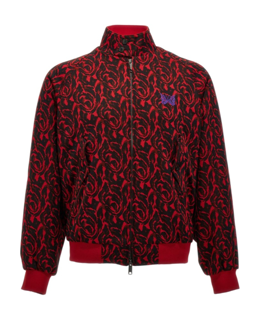 Baracuta Needle Jacquard Bomber Jacket In Black