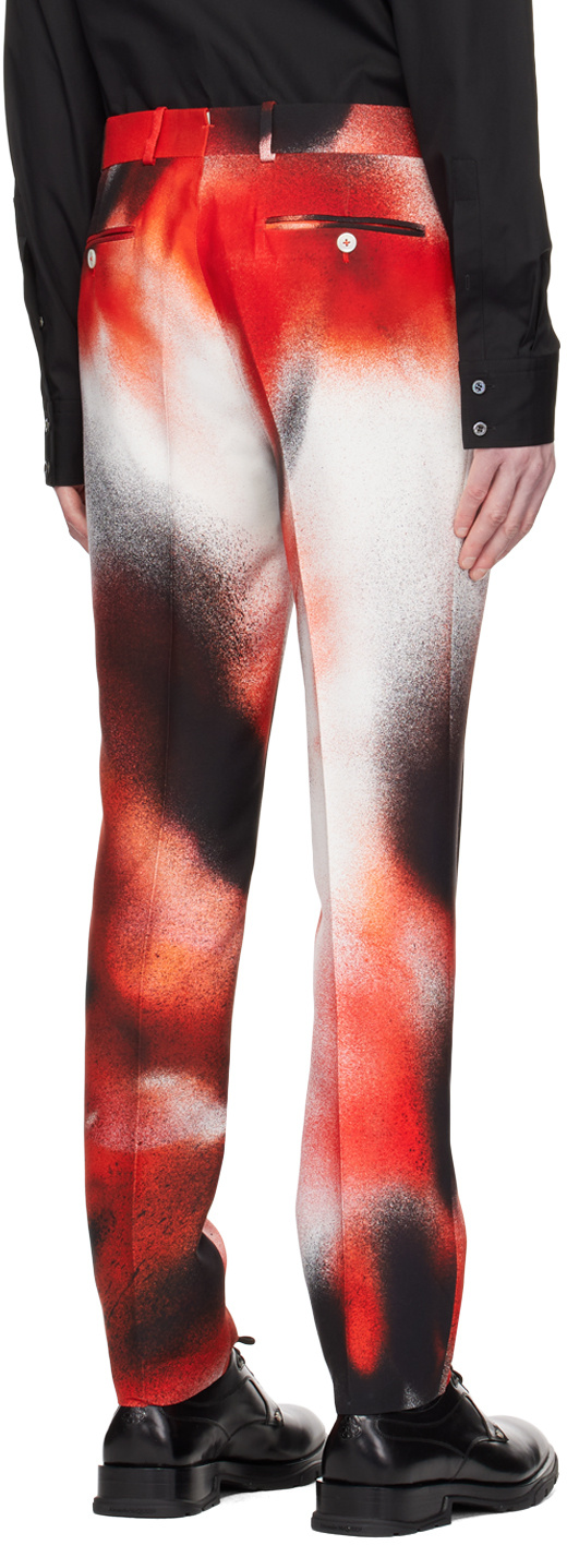 Alexander Mcqueen Printed Casual Pants In Red