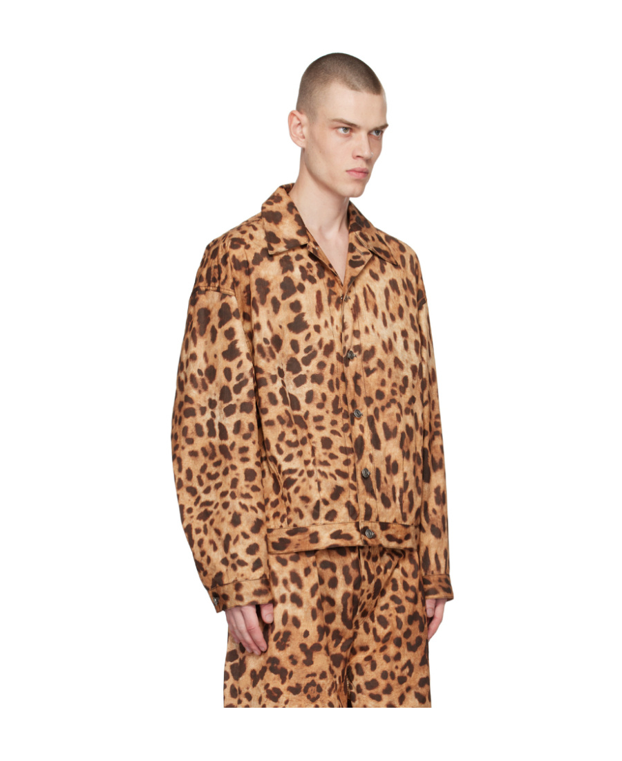 We11 Done Brown & Tan Allover Printed Jacket In Brown