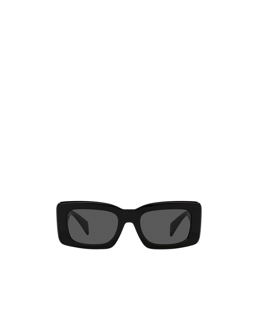 Versace Greca-motif Rectangle-frame Sunglasses In Black