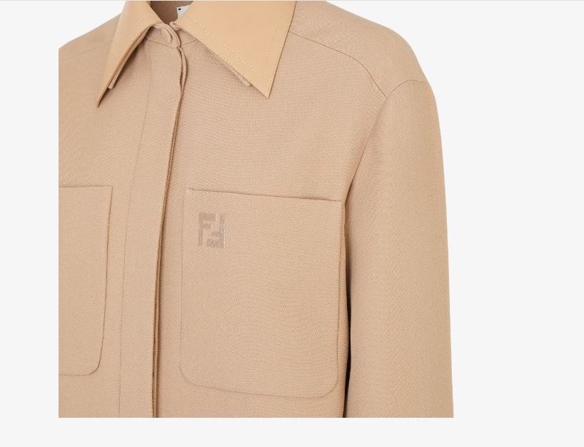 Fendi Collared Belted Coat In Nude