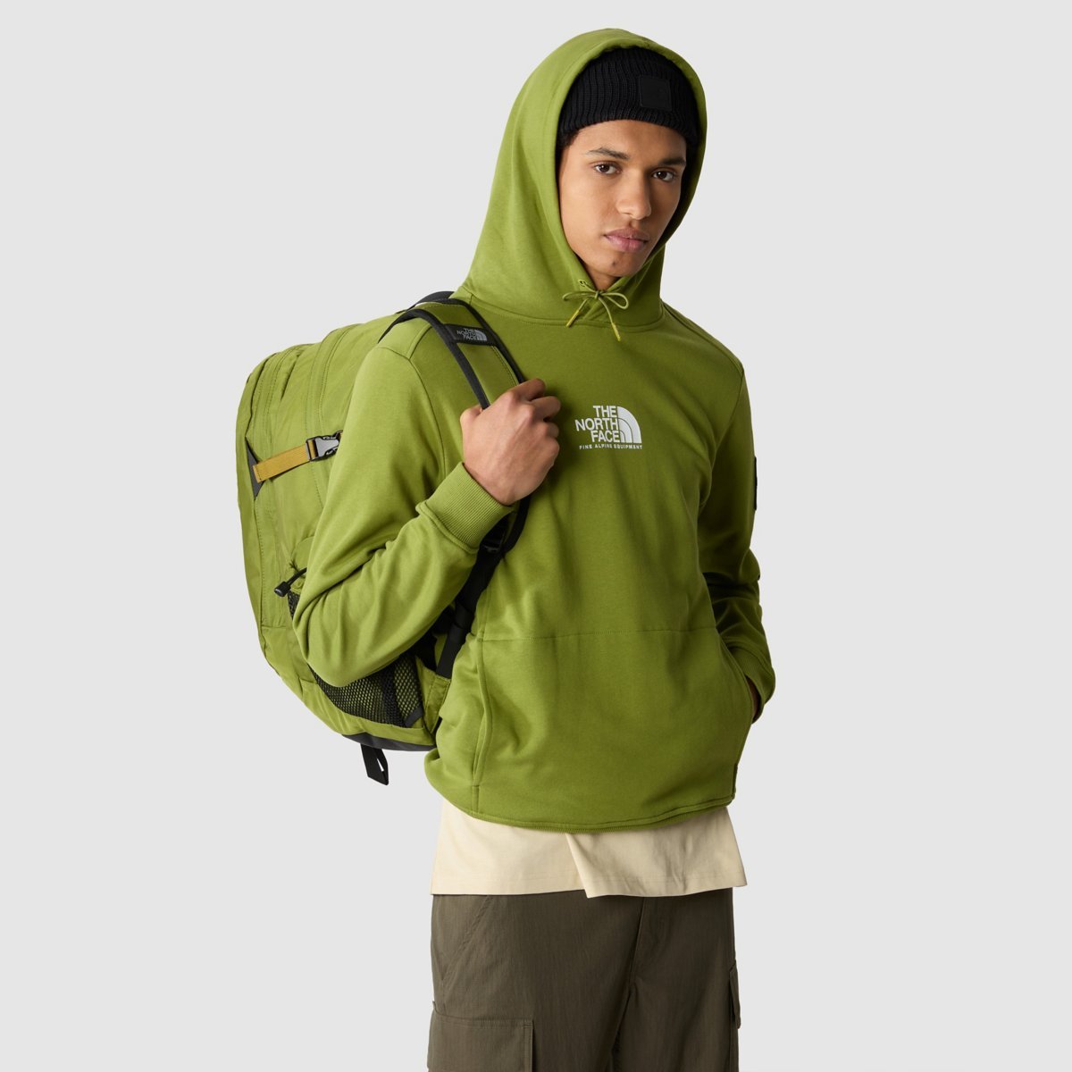 The North Face Fine Alpine Logo-print Cotton Hoodie In Green