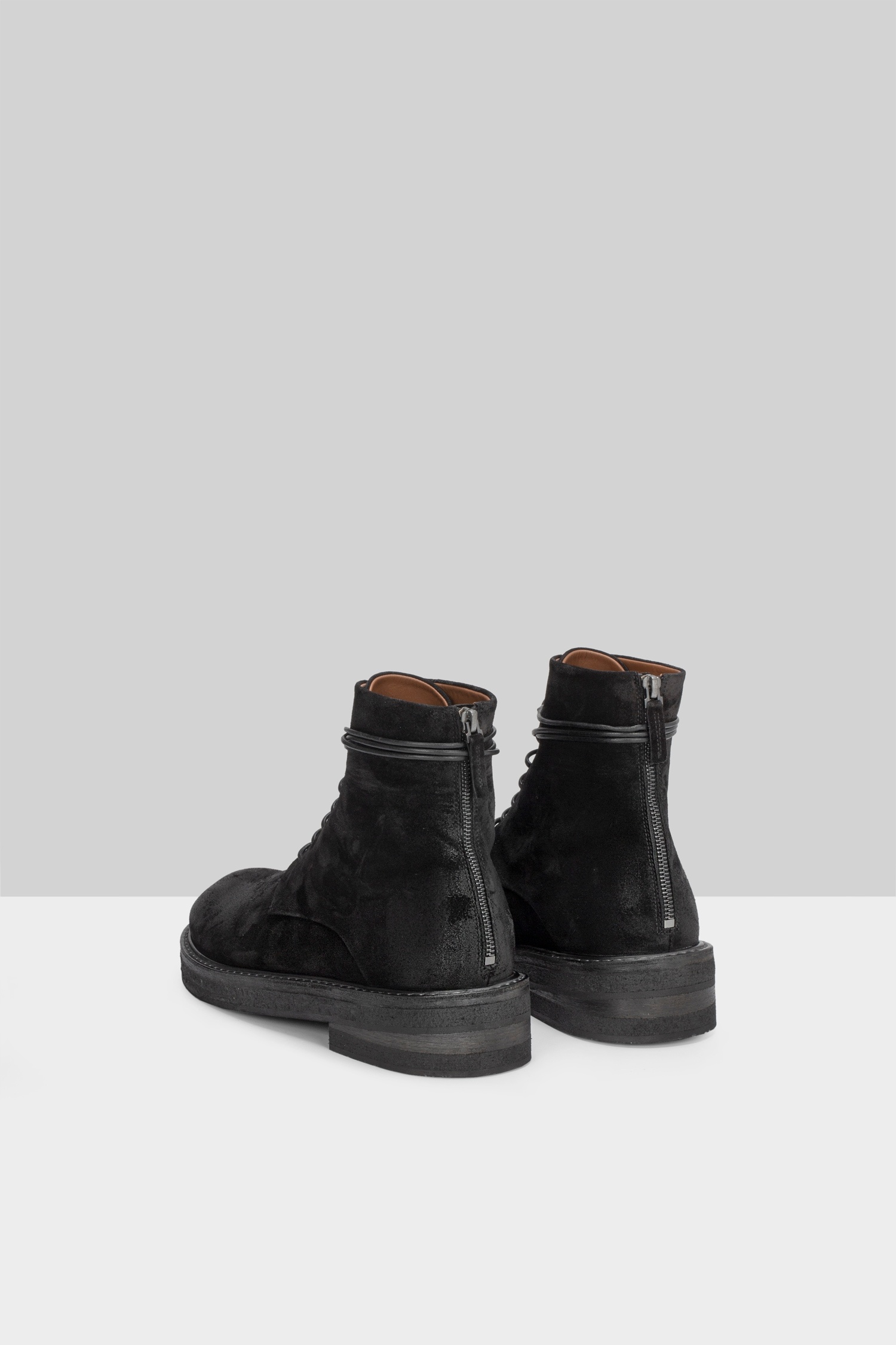 Marsèll Wrap Ankle Round Toe Textured Boots In Black