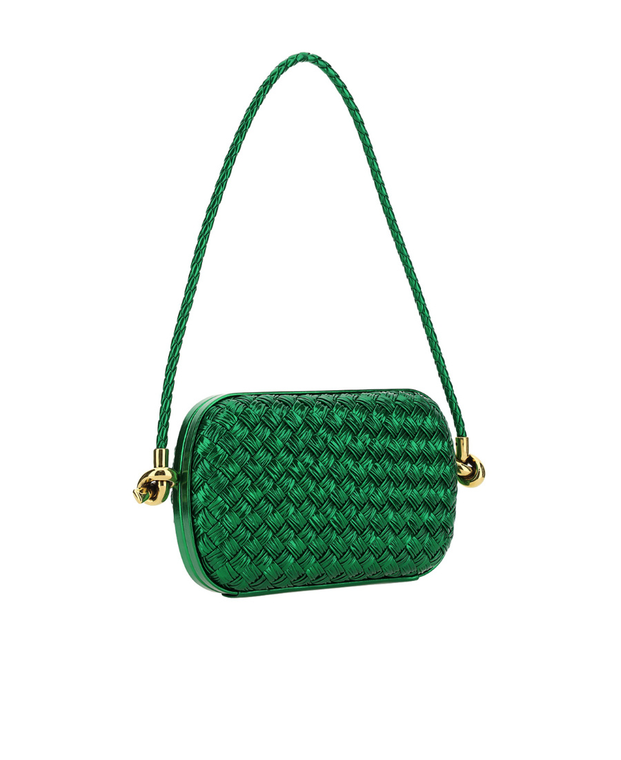 Bottega Veneta Knot On Strap Shoulder Bag In Green