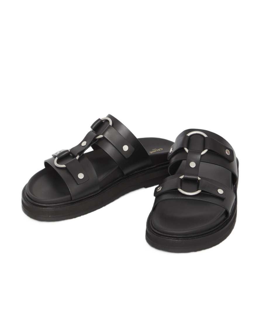 Celine Tippi Round Head Slippers In Black