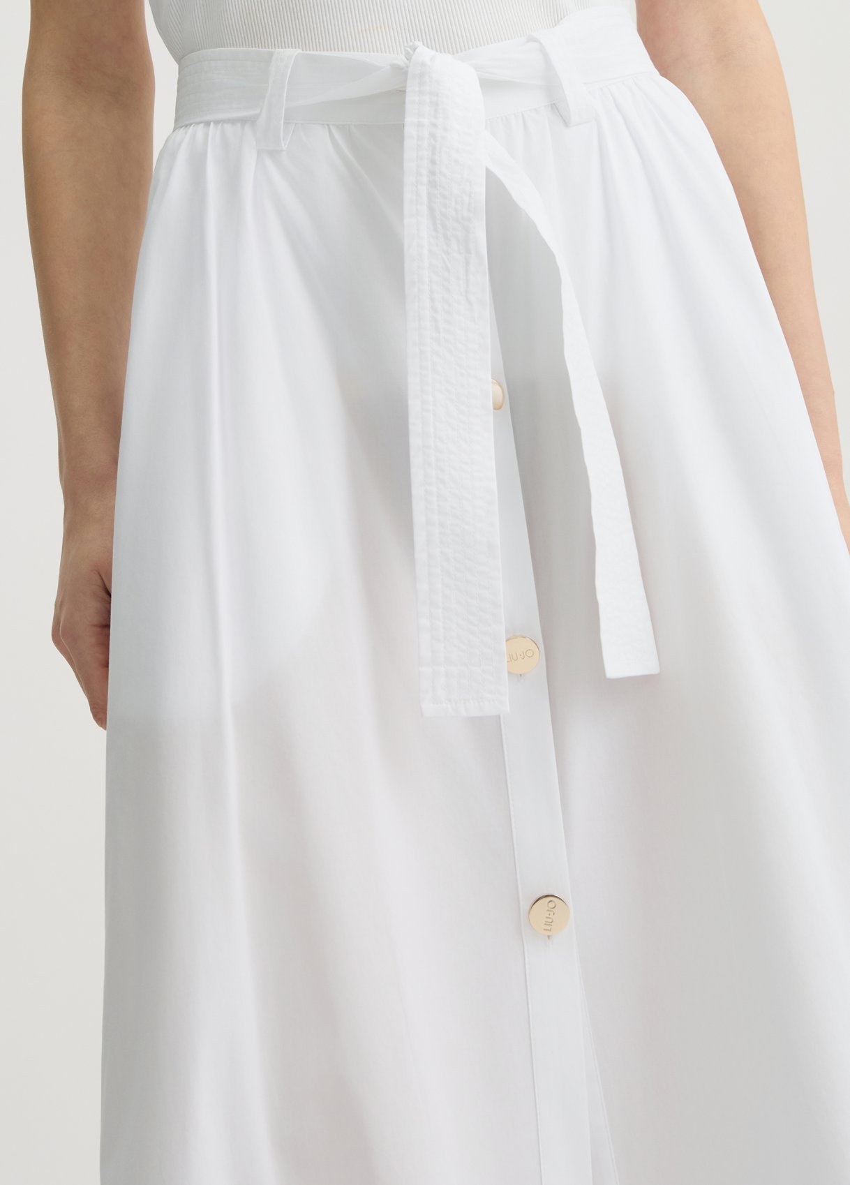 Shop Liu •jo White Midi Skirt