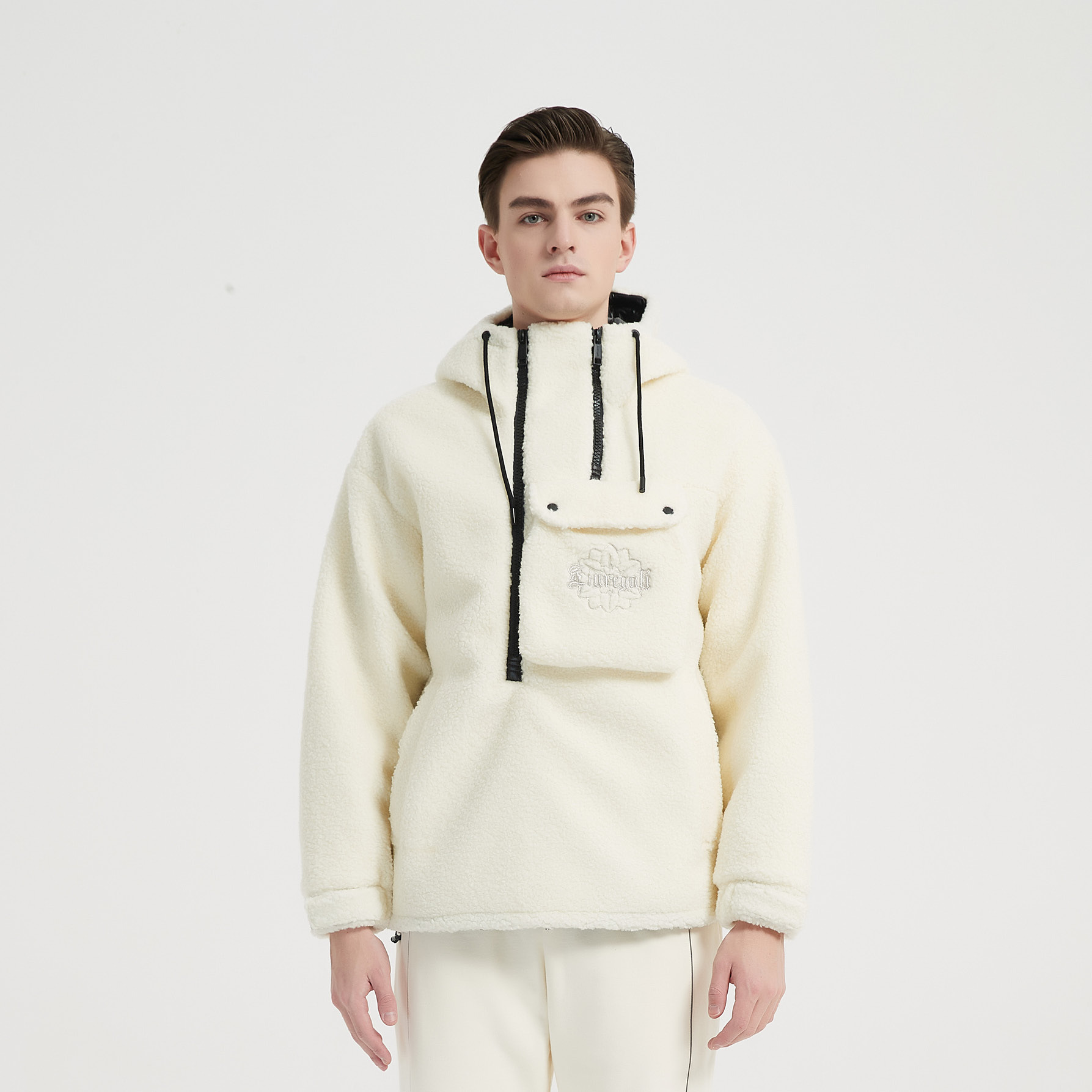 Liuregali Embroidered Logo Hooded Down Jacket In White