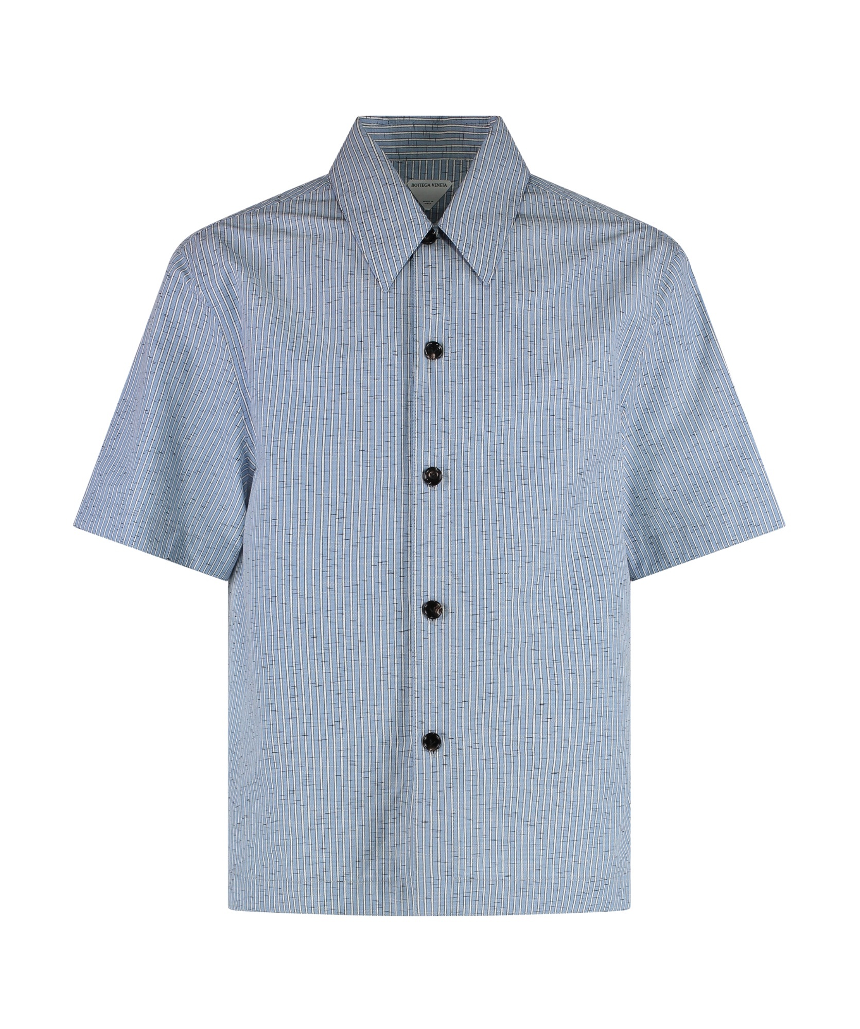 Bottega Veneta Men's Striped Linen-cotton Blend Shirt In Blue