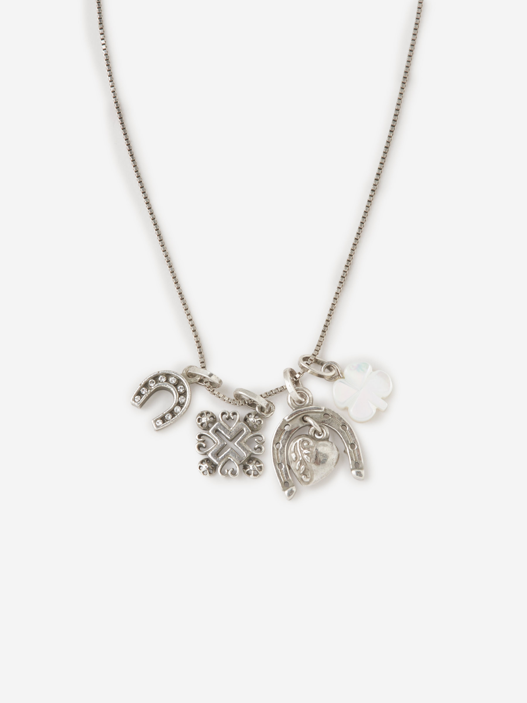 Saint Laurent Lucky Charms Necklace In White
