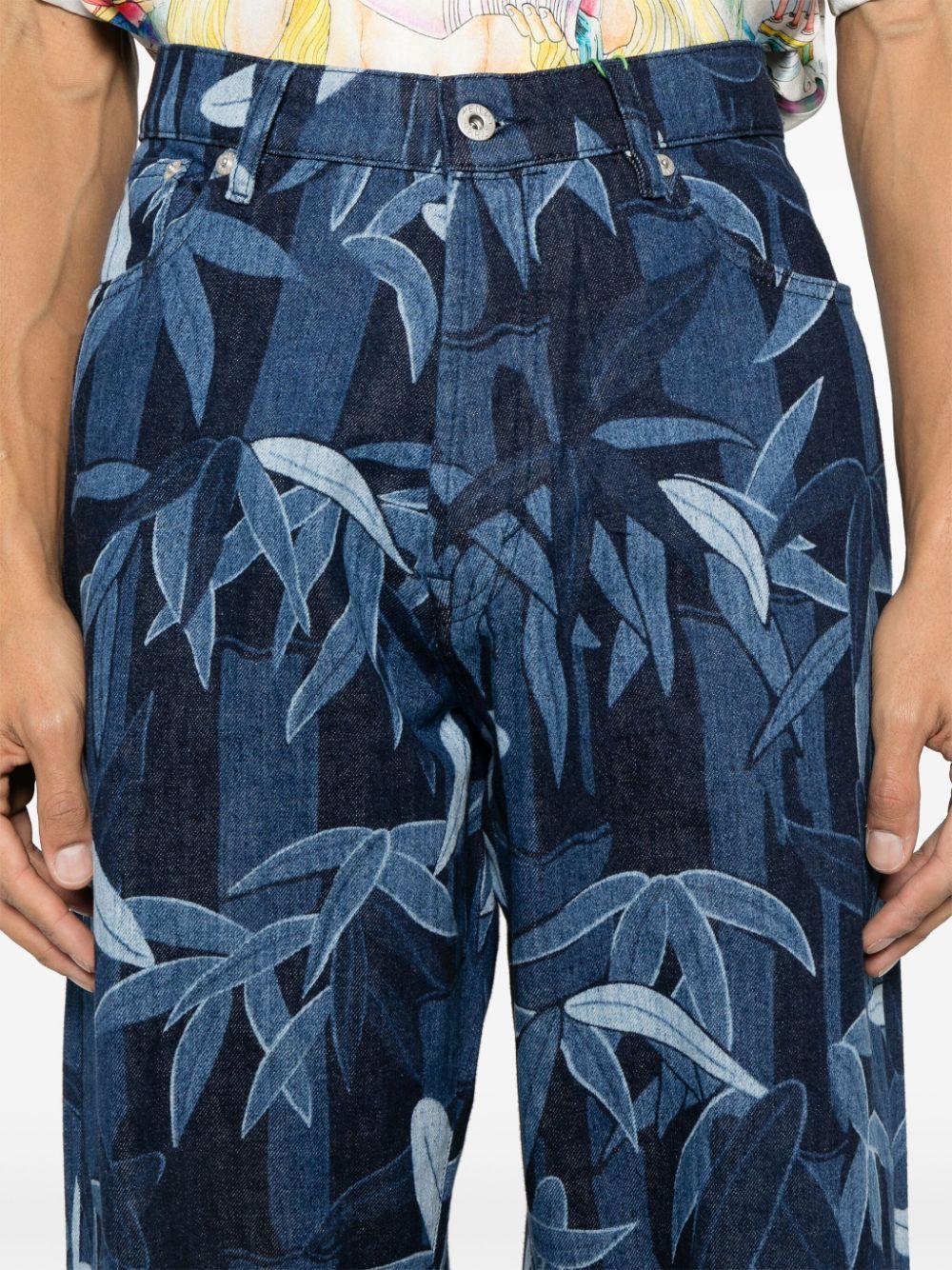 Kenzo Hawaiian Jeans In Blue