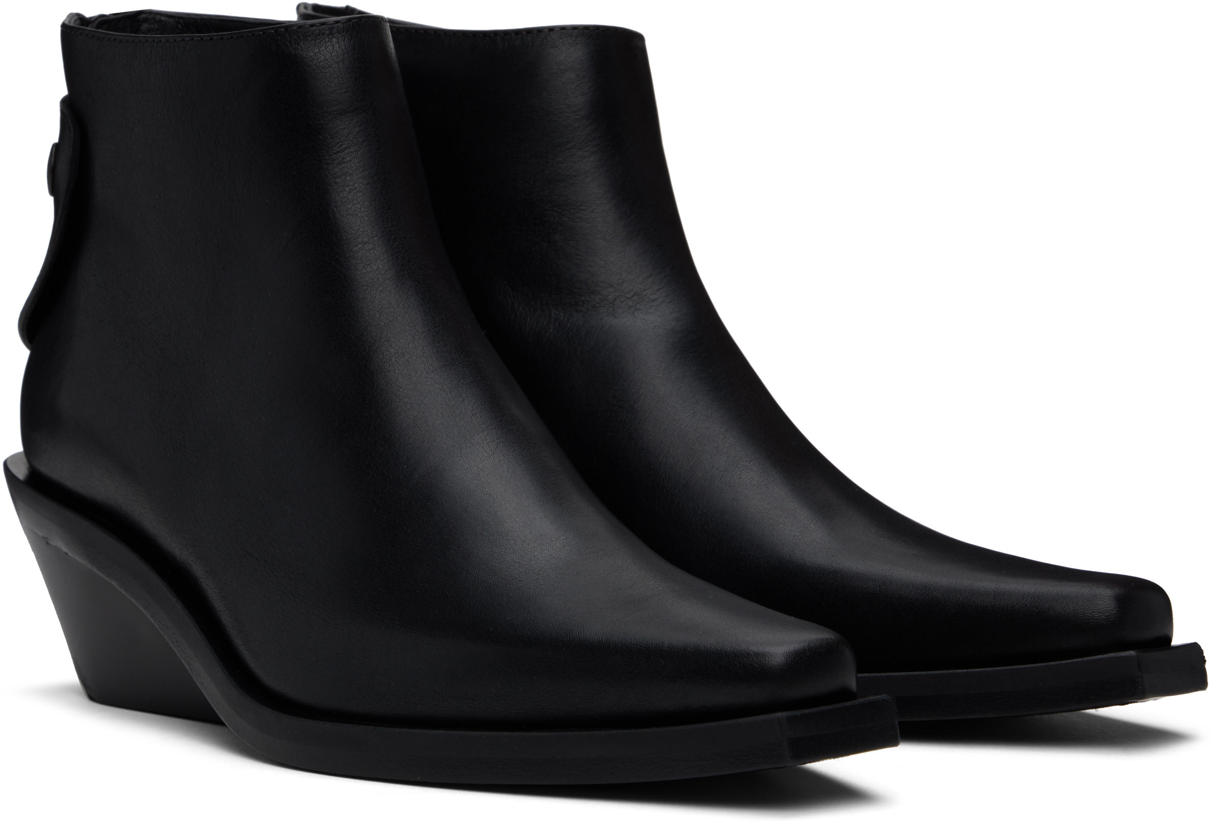 Ann Demeulemeester Black Kay Pointy Medium Heel Ankle Boots In Black