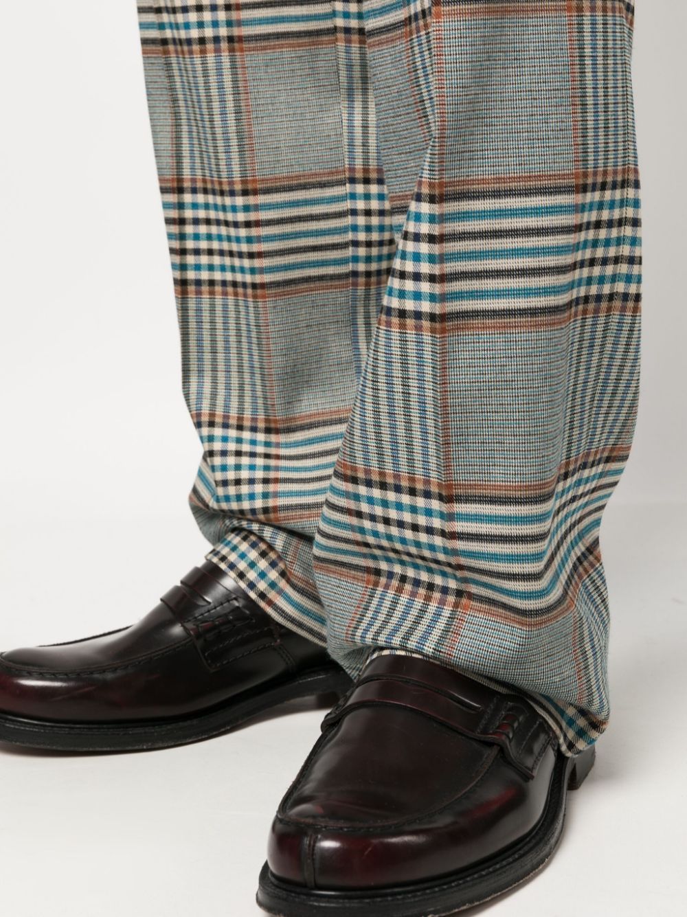 Vivienne Westwood Plaid Check Straight Leg Trousers In Gray