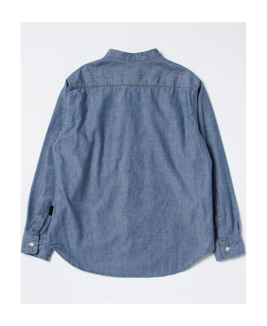 Aspesi Button-up Collarless Shirt In Blue