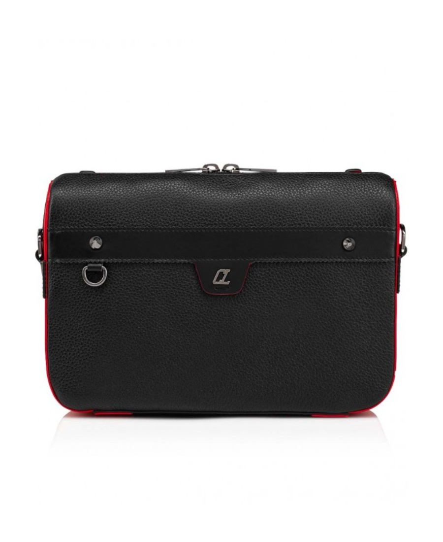 Christian Louboutin Ruisbuddy Leather Messenger Bag In Black