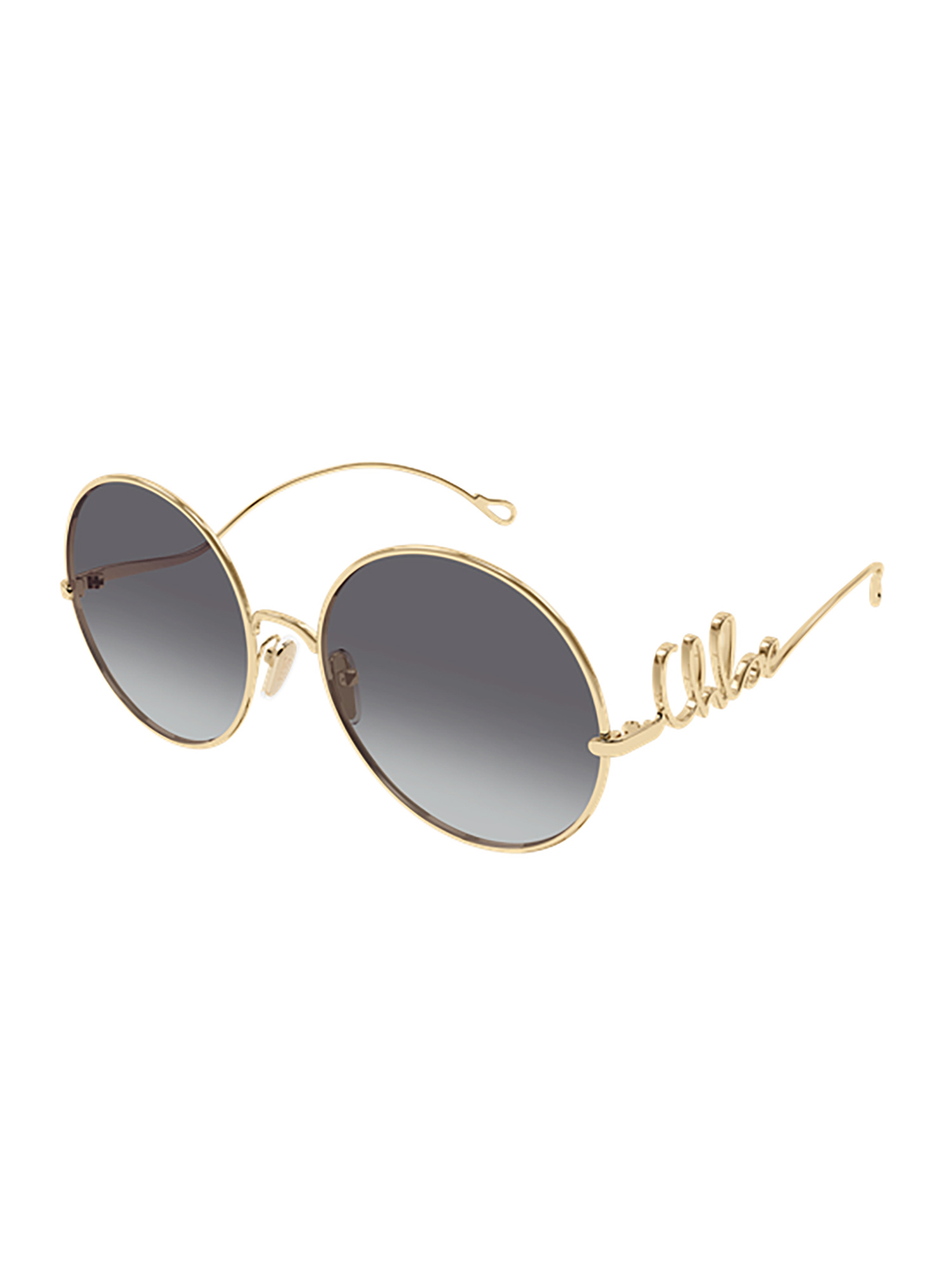 Chloé Gold-gold-grey Metal Sunglasses In Gray