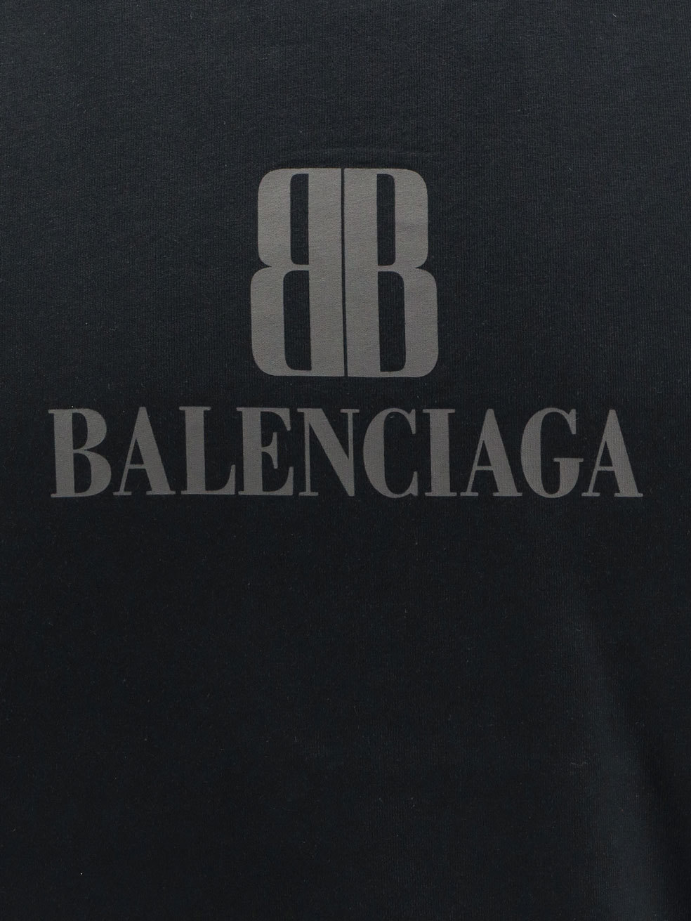 Balenciaga Faded Black T-shirt With Central Print And Wide Fit.