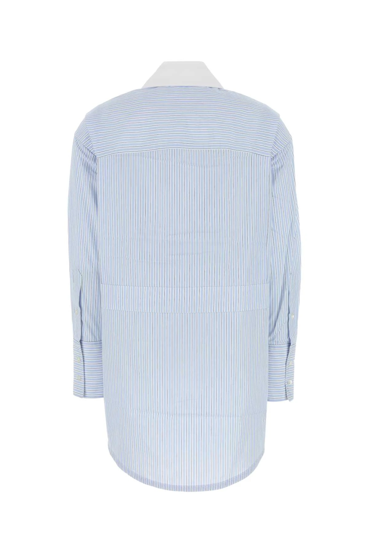 Co Embroidered Poplin Oversize Shirt In Blue