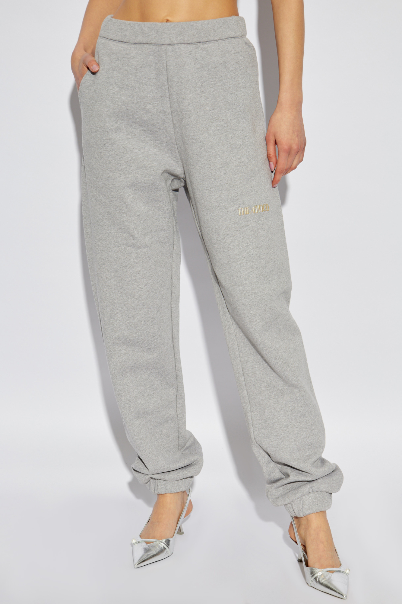 Attico Logo Sweatpants In Gray