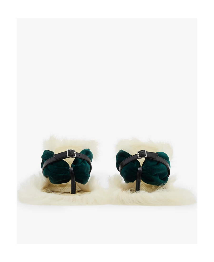 Burberry Shearling Step Post Heel In Green