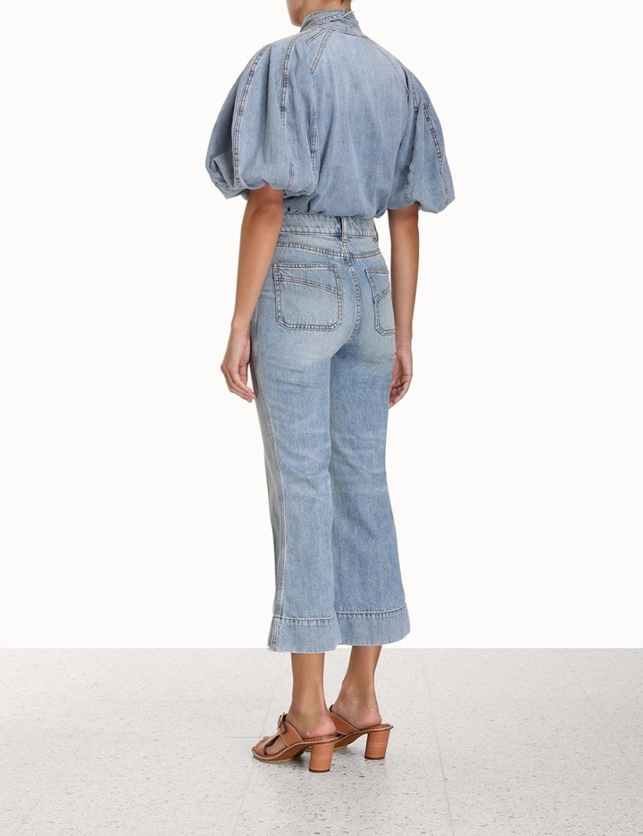 Zimmermann Flared Jeans In Gray