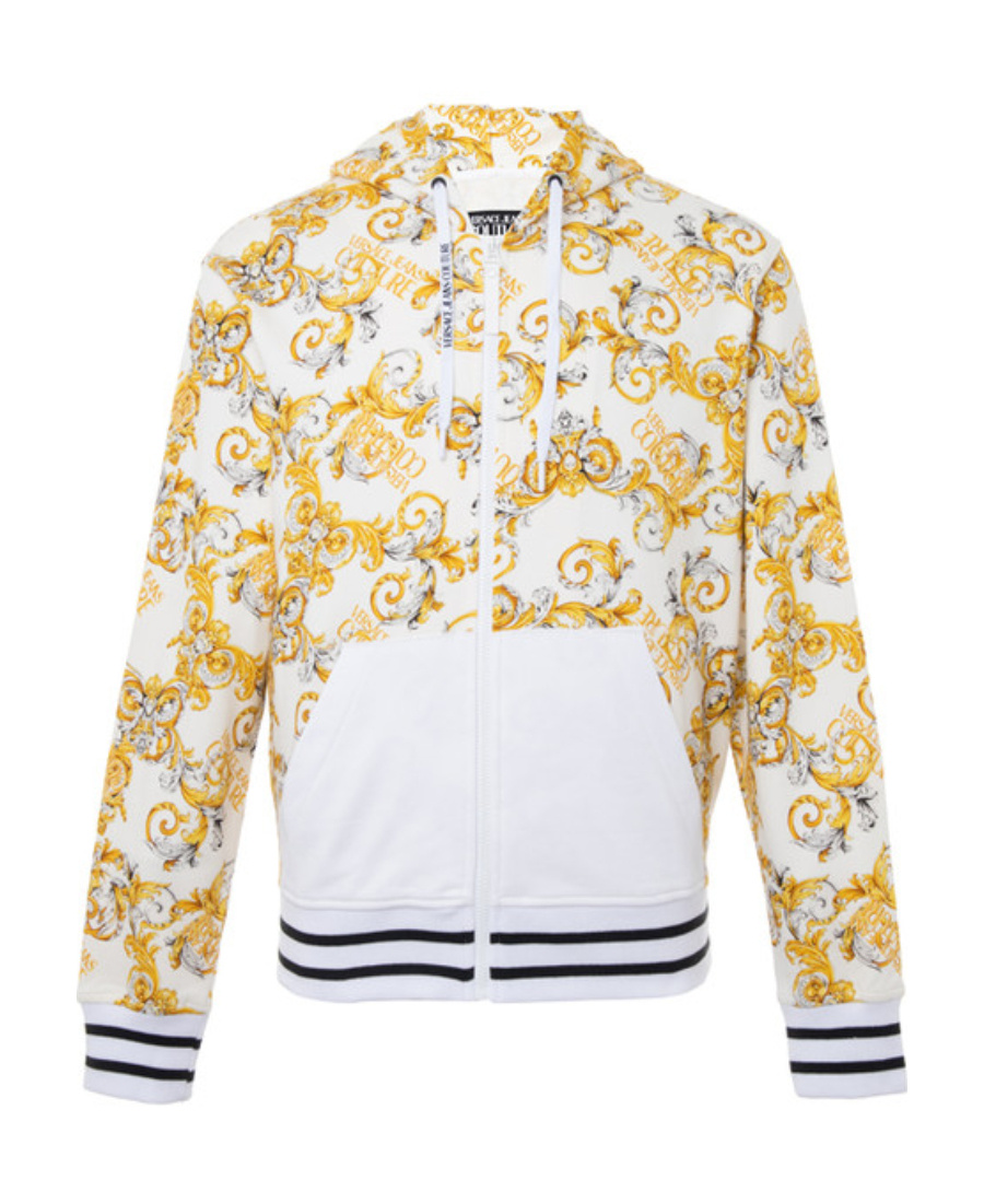 Versace Jeans Hooded Casual Coat In White