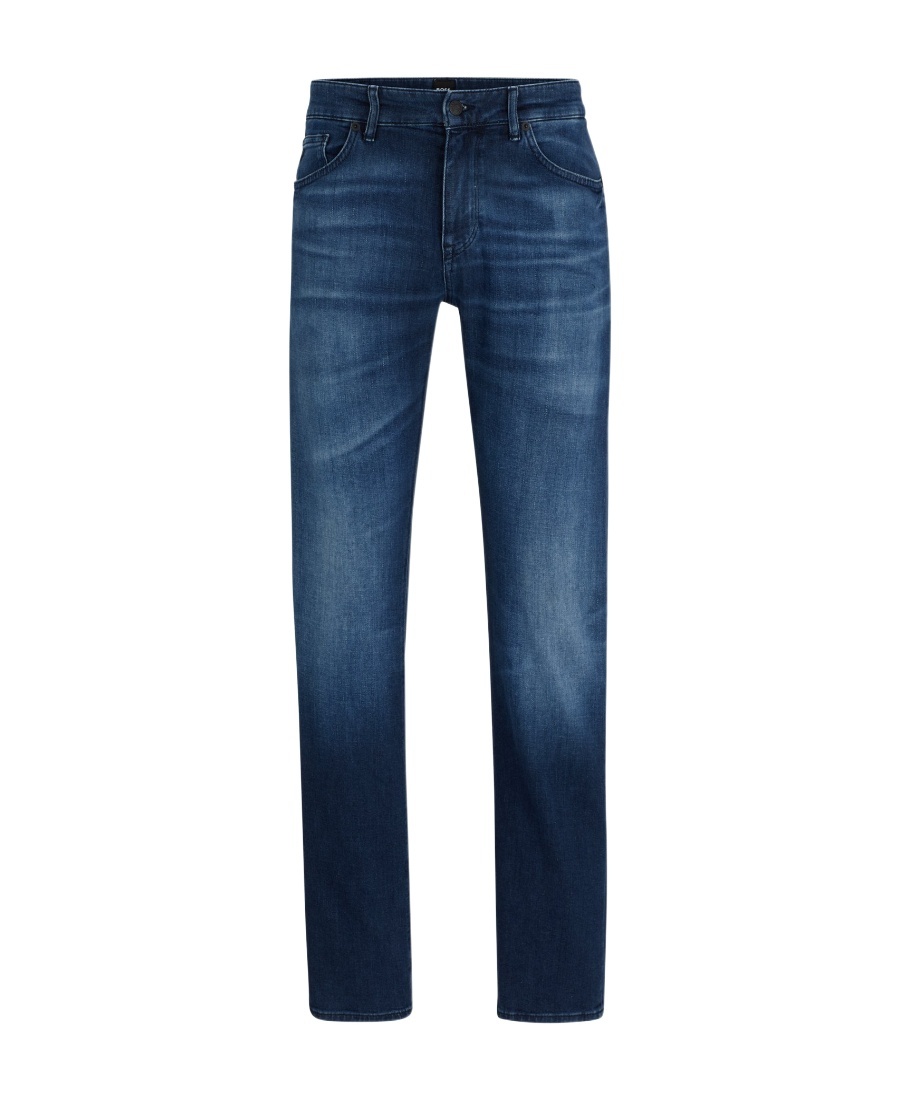 Hugo Boss Regular-fit Jeans In Italian Cashmere-touch Denim In Blue