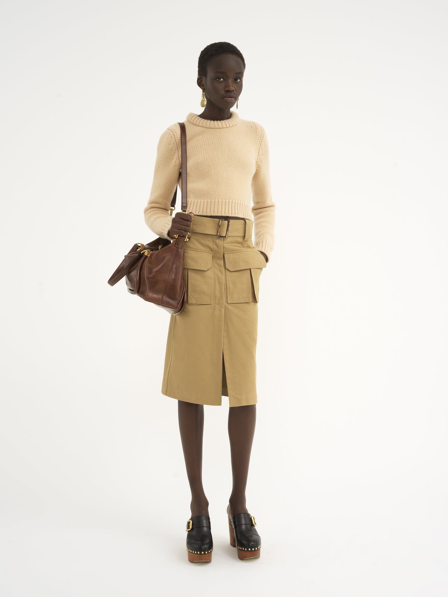 Chloé Beige Cotton And Cashmere Sweater In Nude