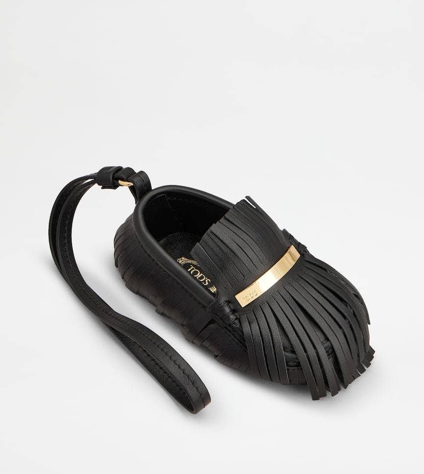 Tod's Leather Gommino Driver Shoe Charm In Black