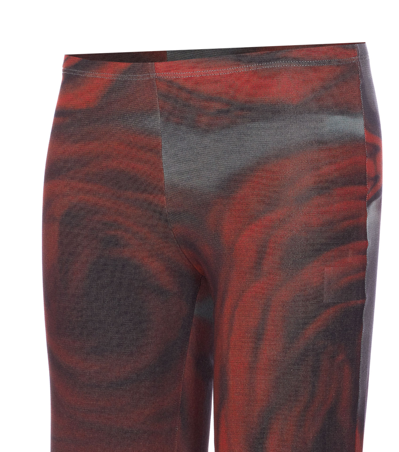 Jean Paul Gaultier Floral Mesh Flared Trousers Stretch In Gray