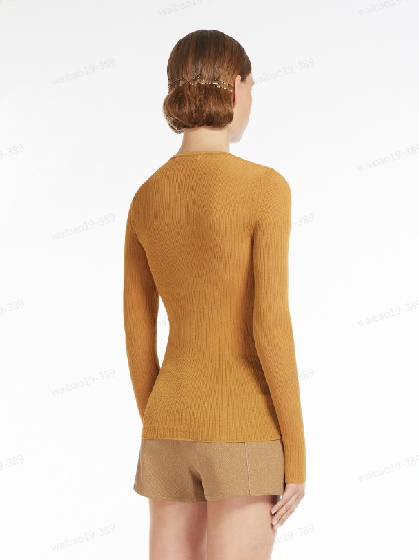 Max Mara Long-sleeved Sweater In Brown