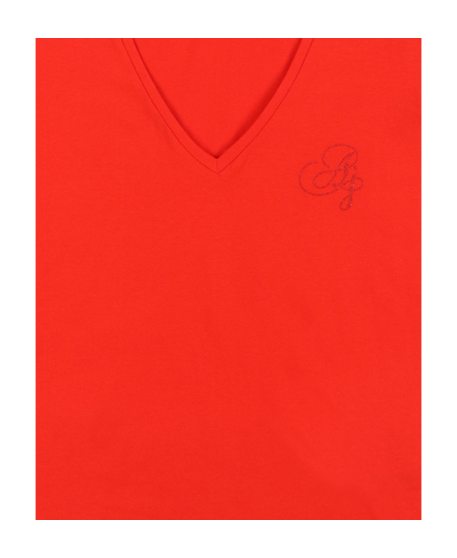 Shop Armani Jeans V-collar Logo T-shirt In Red