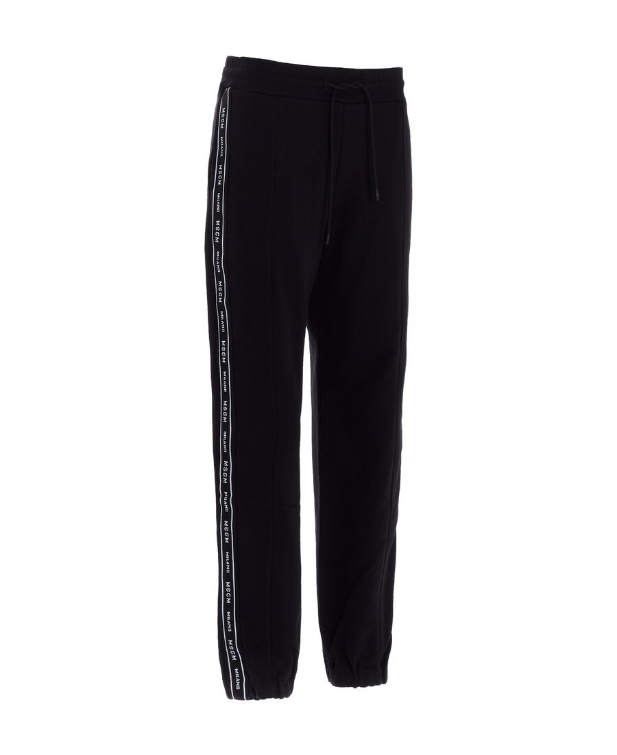 Msgm Flared High-waisted Jersey Pant In Black