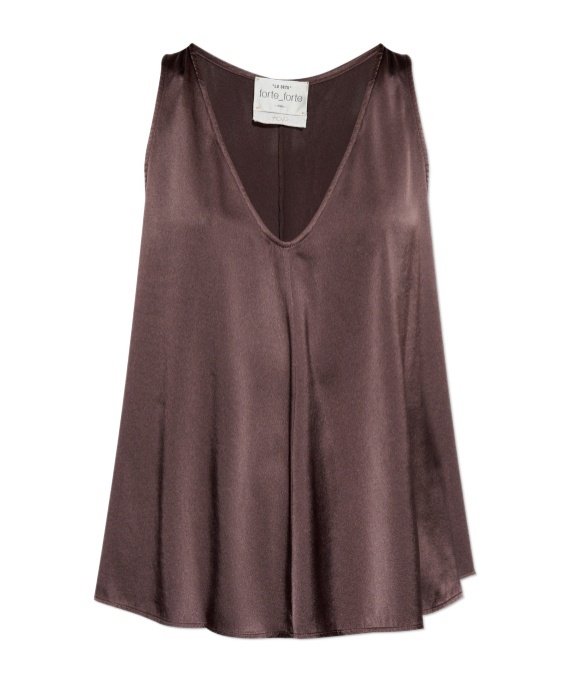 Forte Forte V-neck Silk Blouse In Red