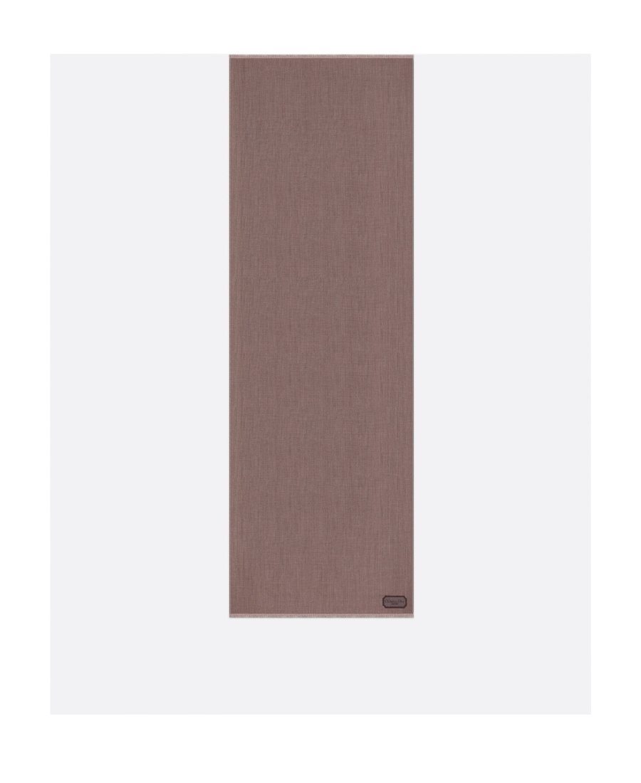 Dior Homme Logo Patch Fringed Scarf In Brown