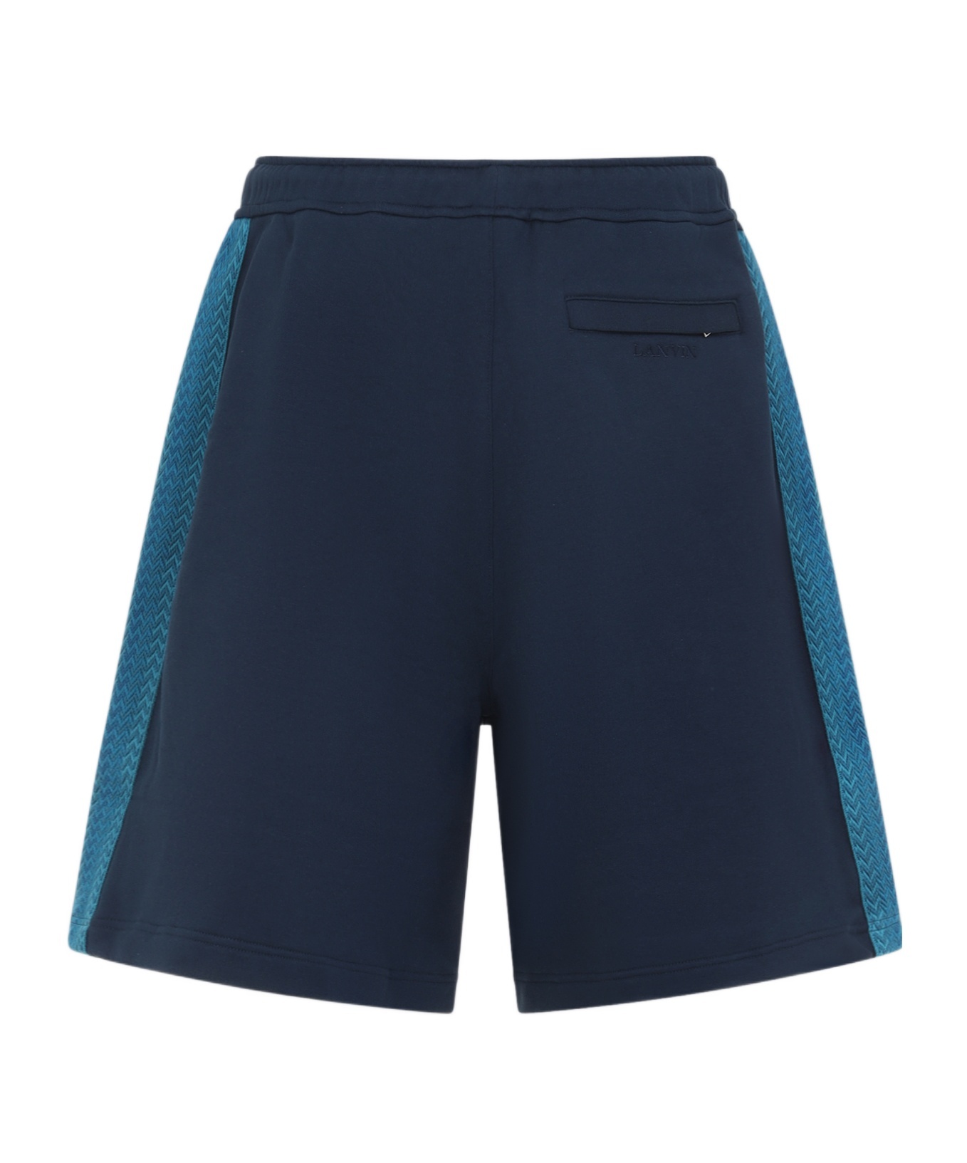 Lanvin Men's Side Curb Bermuda Shorts In Blue