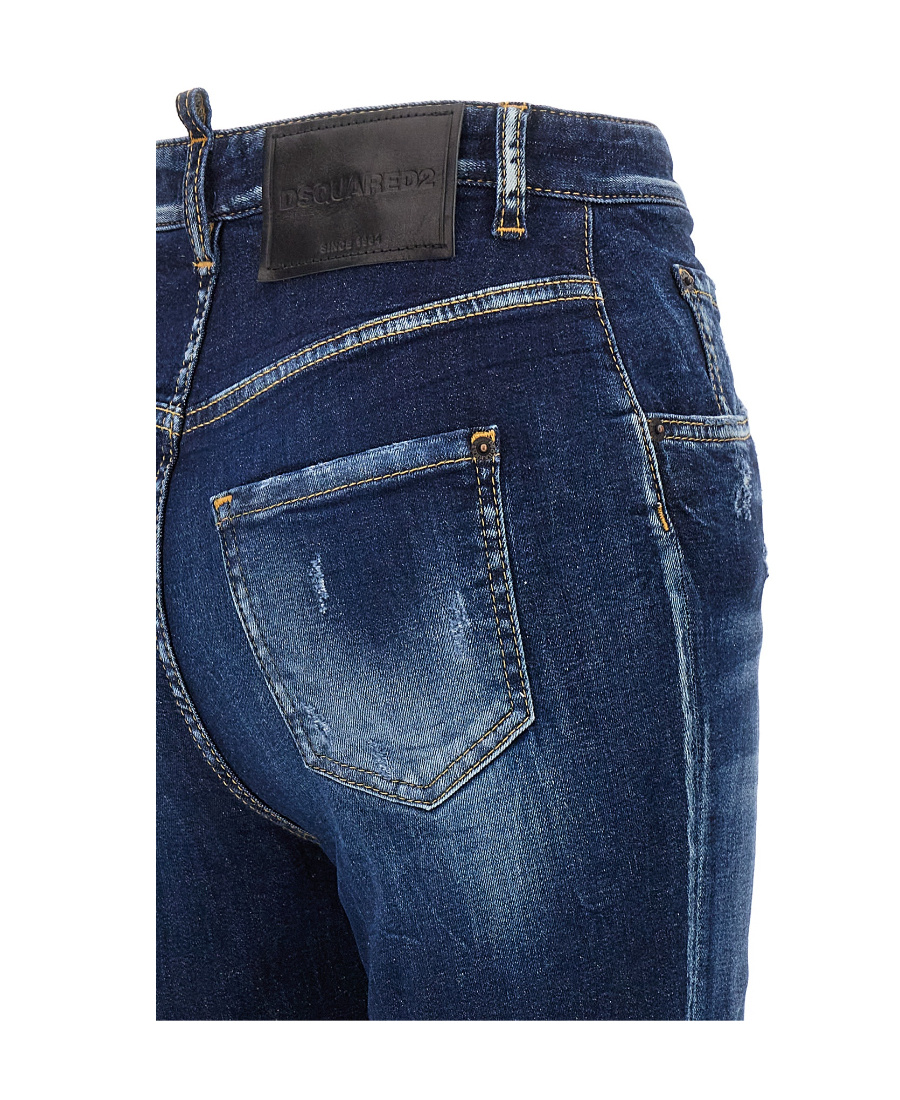 Dsquared2 High-waisted Faded Skinny Jeans In Blue