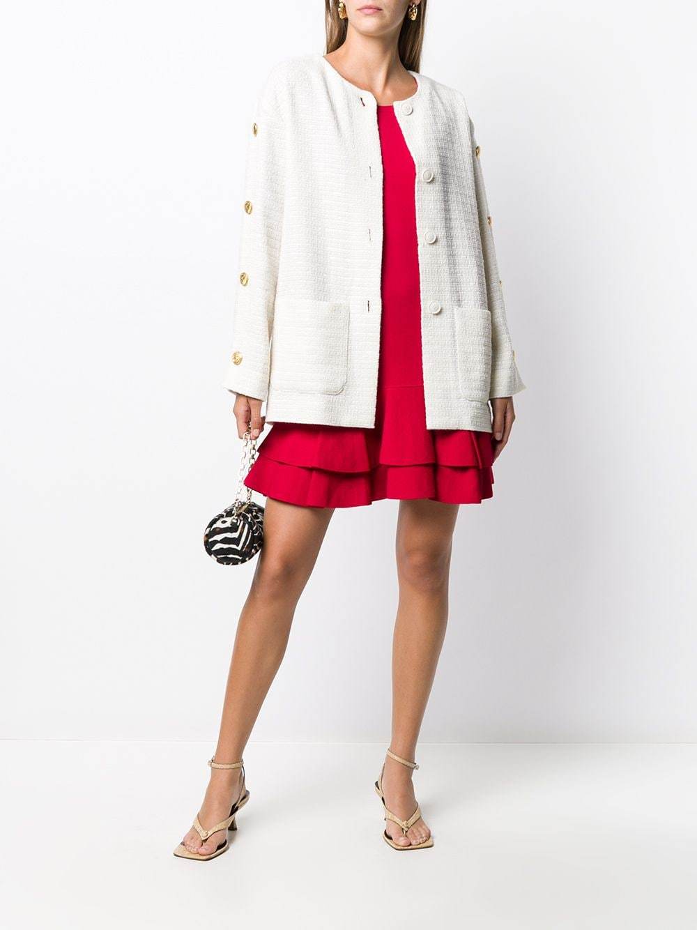 Moschino Button Details Loose Cardigan In White
