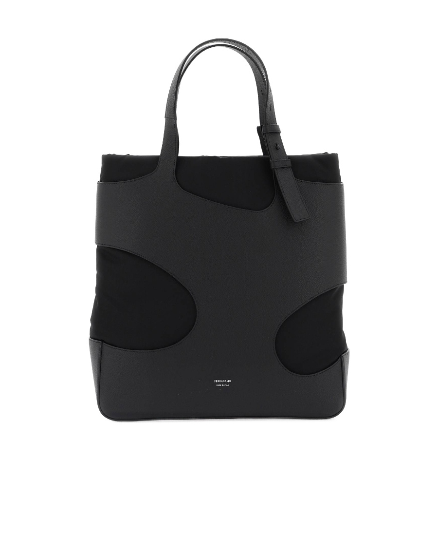 FERRAGAMO HOLLOWED-OUT LOGO HANDBAG 