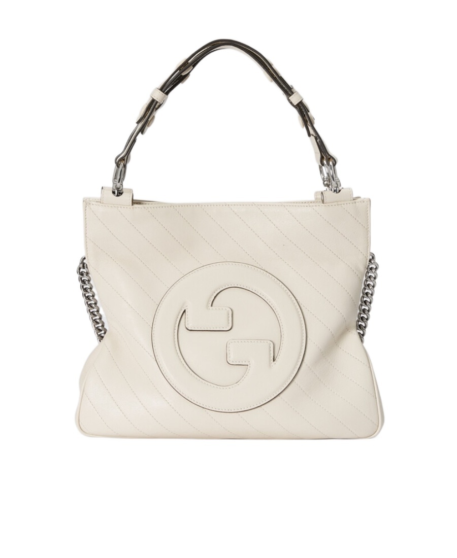 Gucci Quilted Chain Strap Top Handle Tote Bag In White