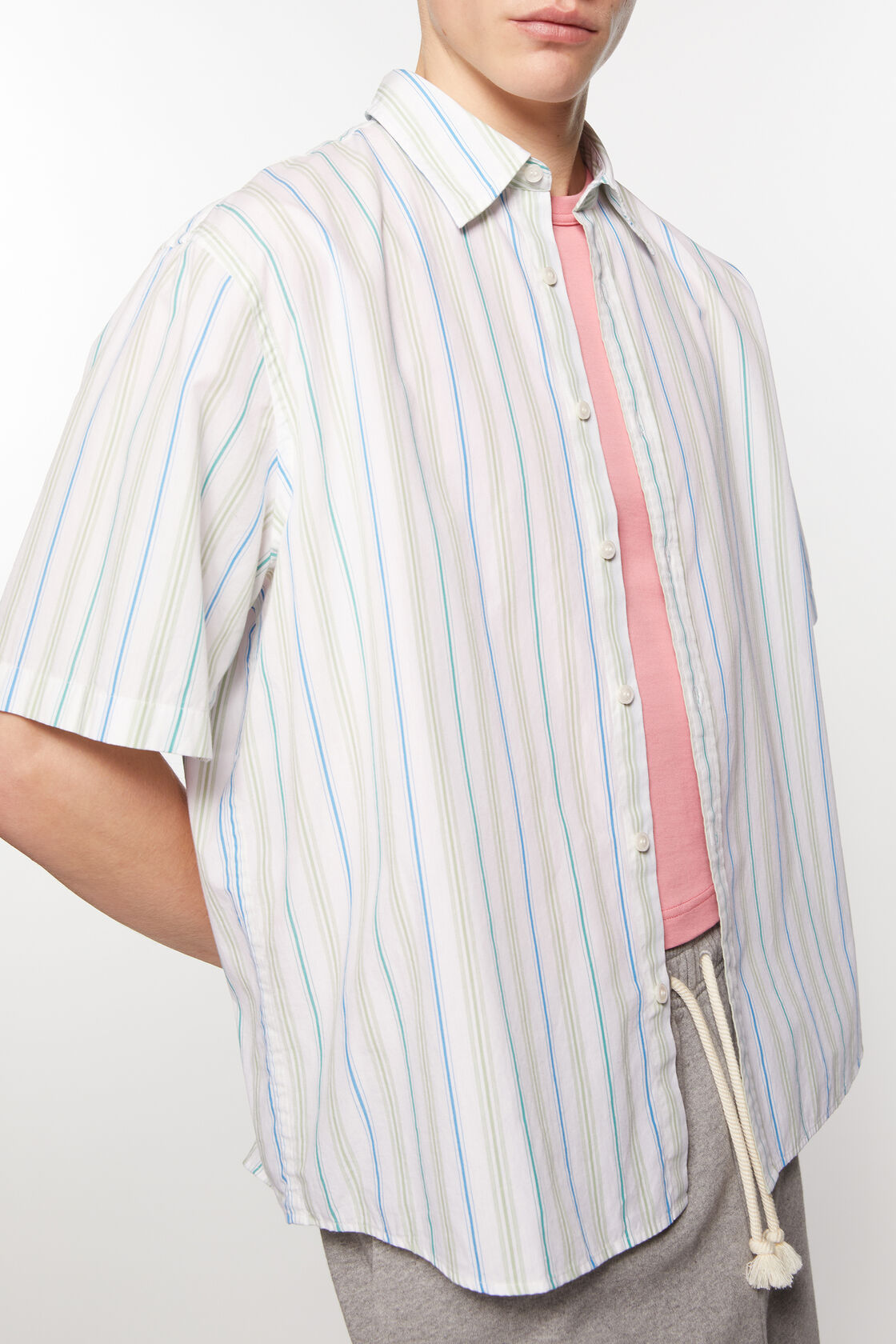 Acne Studios Striped Cotton Shirt In White