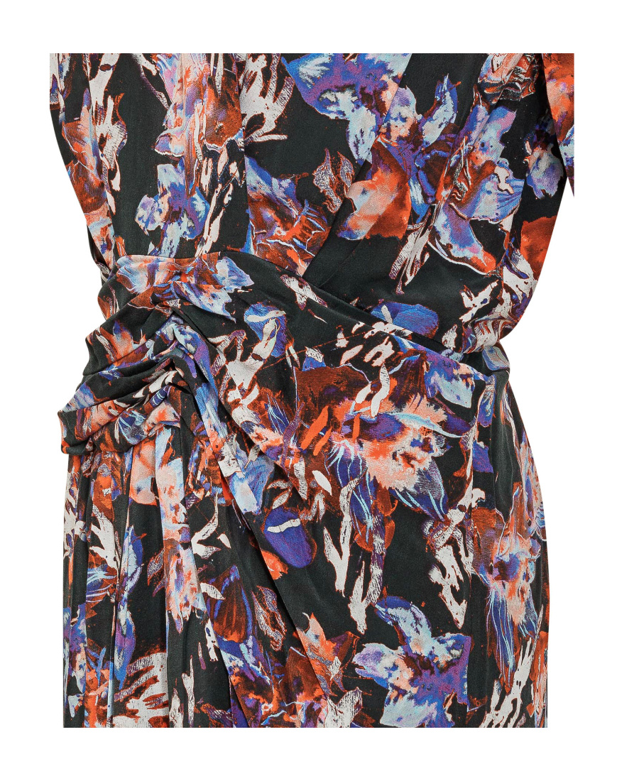 Shop Iro Merera Multi-pattern Pleated Detail Dress In Black