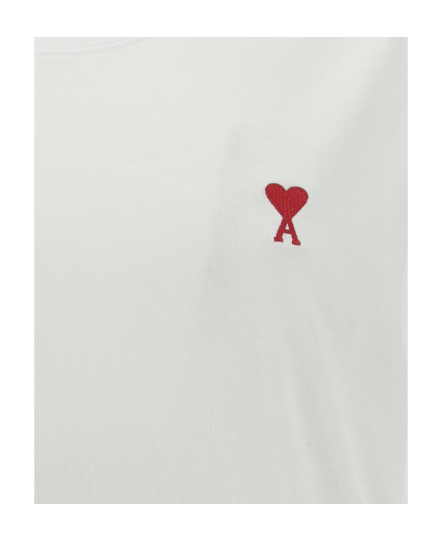 Ami Alexandre Mattiussi T-shirt With Round Neck And Short Sleeves In White