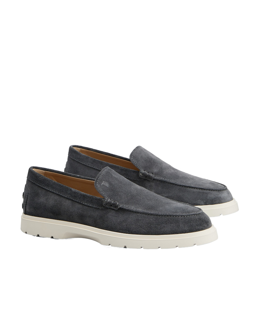 Tod's Logo-debossed Suede Loafers In Black